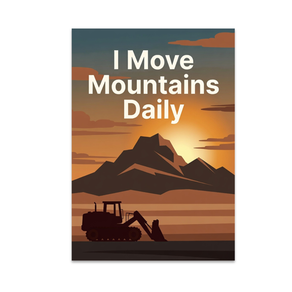 I Move Mountains Daily - Earthmoving Enthusiast - 13x19 Poster Print