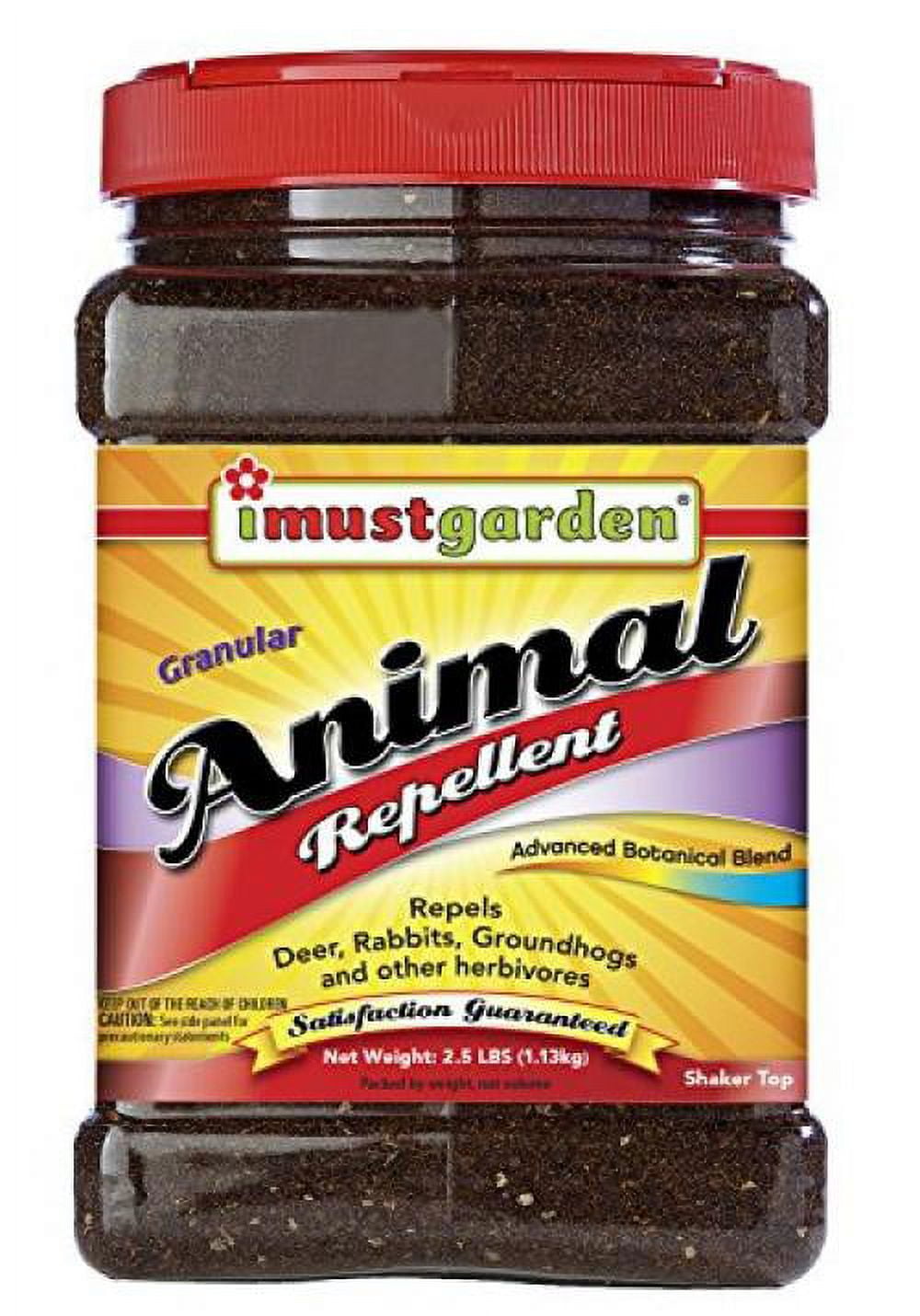 I Must Garden Animal Repellent: Stops Damage From Deer, Rabbits, and Groundhogs - 2.5lb Granular Shaker Jar
