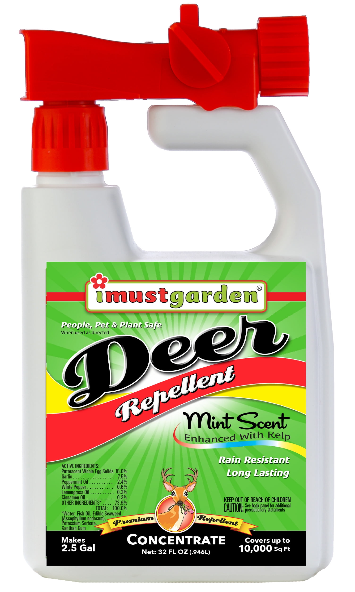 I Must Garden Deer Repellent: Mint Scent - 32oz Hose End Concentrate