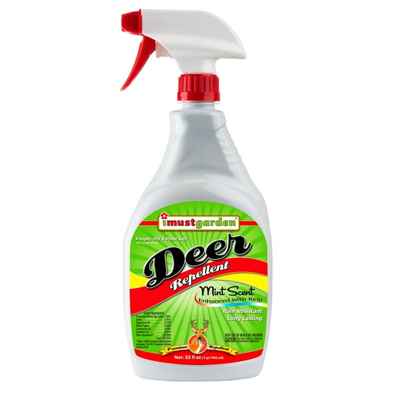I Must Garden Deer Repellent: Mint Scent Deer Spray for Gardens & Plants - 32oz Ready to Use