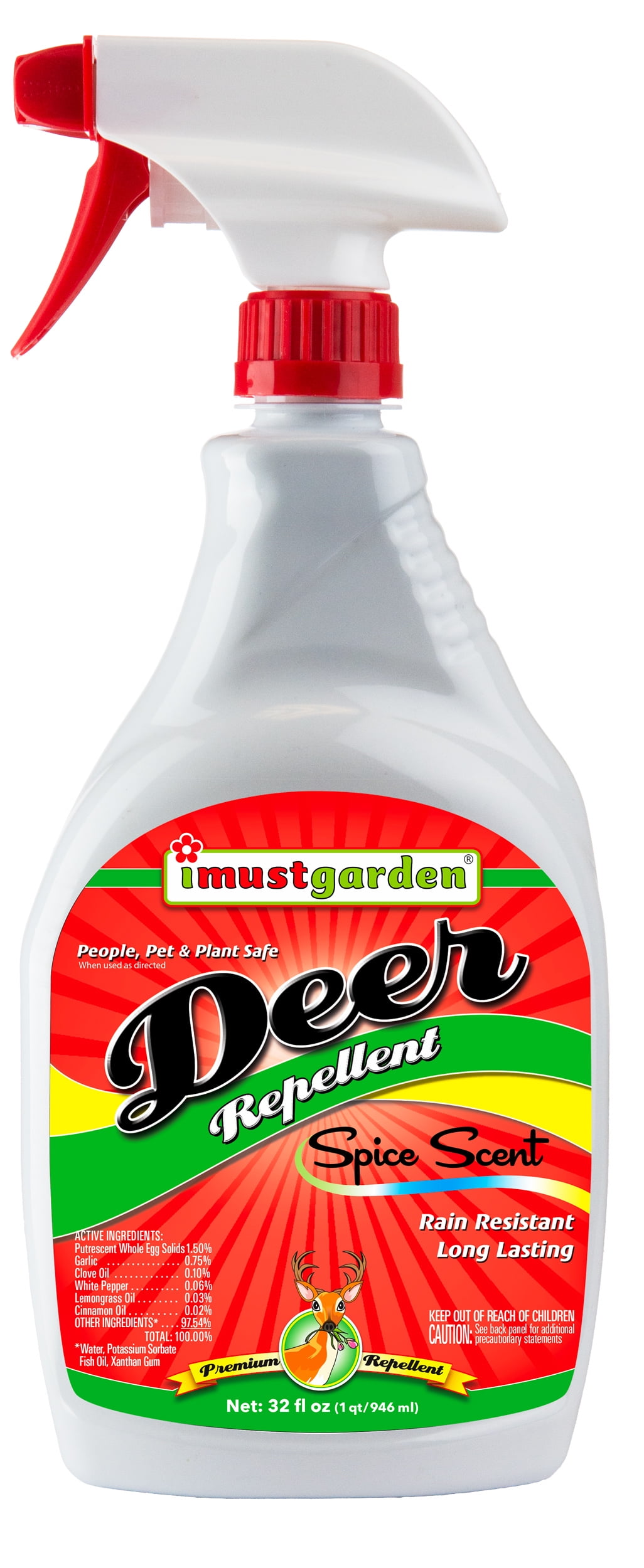 I Must Garden Deer Repellent: Spice Scent Deer Spray for Gardens & Plants - 32oz Ready to Use