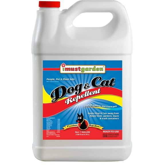 I Must Garden Dog and Cat Repellent: All Natural Spray to Stop Chewing and Repel from Yards, Plants, and Gardens - 1 Gallon Ready-to-Use