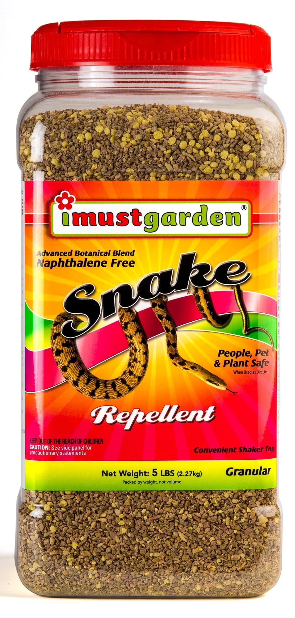 I Must Garden Snake Repellent: Powerful All-Natural Protection - 5 lb. Granular Shaker Jar