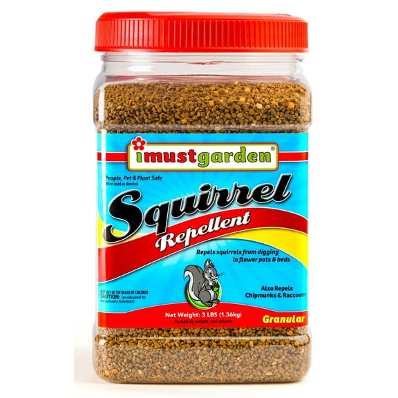 I Must Garden Squirrel Repellent - 3lb Granular - Stops Digging in Flower Pots & Beds