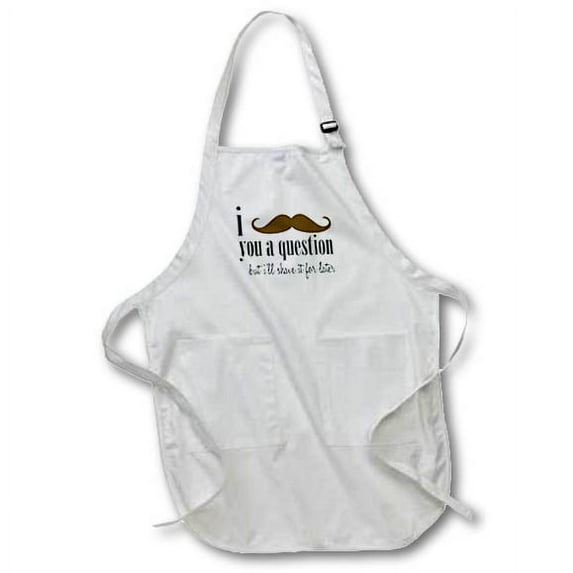 3dRose, I Mustache You a question hipster humor art, Full Length Apron with Pockets 22w x 30l