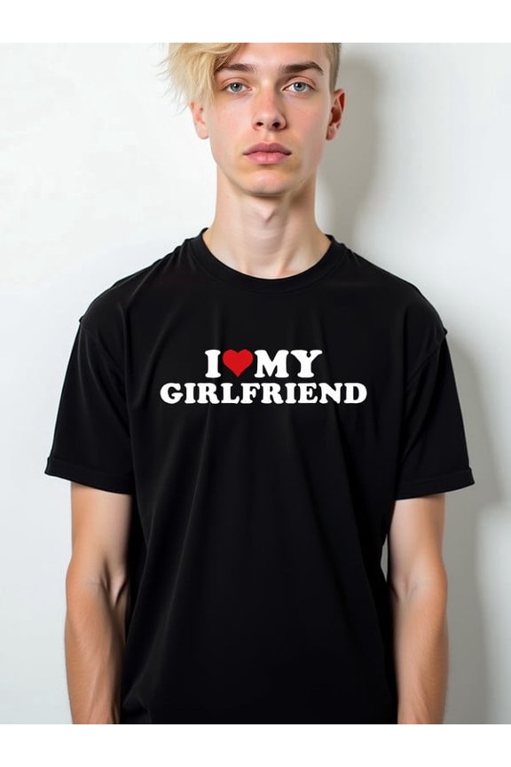 "I My Girlfriend" T-Shirt mens Crew neck T-shirts black elegant elegantly Spring and summer outdoor wear Retro Unisex Shirt Crewneck tshirts
