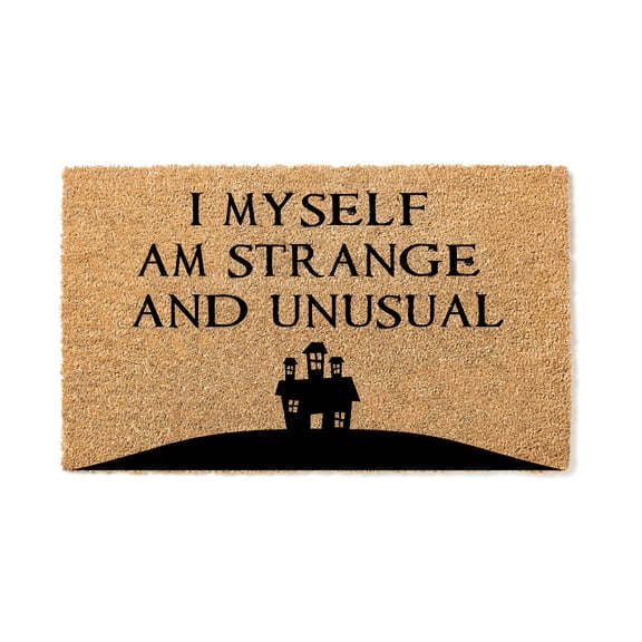 I Myself Am Strange And Unusual Door Mat | Halloween Doormat | Welcome Mat | Door Mat | Gothic Decor Gift | Home Doormat | Custom Doormat