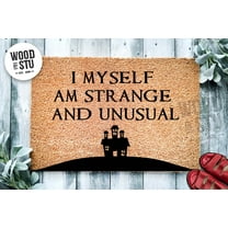 I Myself Am Strange And Unusual Door Mat | Halloween Doormat | Welcome Mat | Door Mat | Gothic Decor Gift | Home Doormat | Custom Doormat