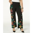 thumbnail image 1 of I.N.C. Floral-Print Wide-Leg Pants Womens 24W Black pants MSRP $130, 1 of 1