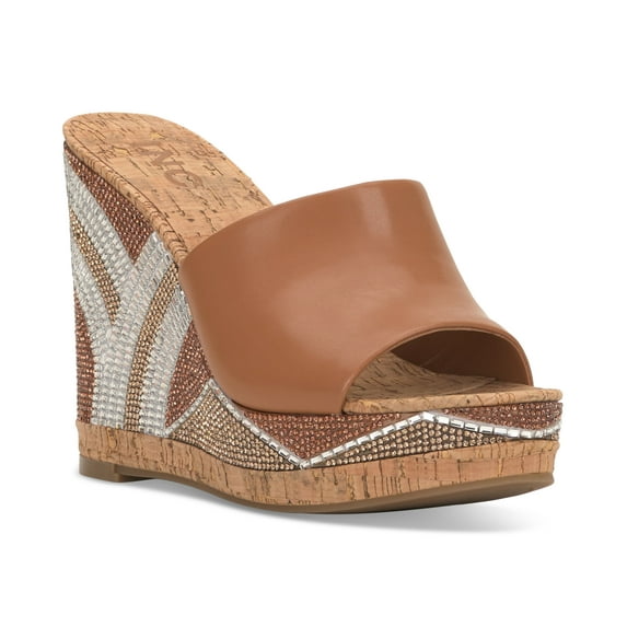 I.N.C. International Concepts Cadie Bling Wedge Sandals Brown 10M