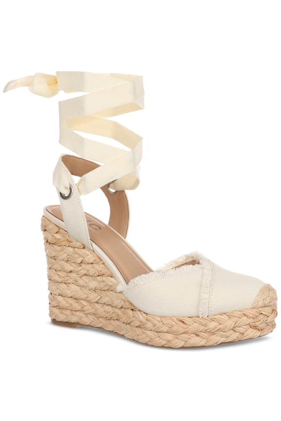 I.N.C. International Concepts Moniquee Espadrille Sandals White Canvas 5.5M