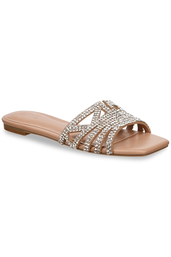 I.N.C. International Concepts Tianah Flat Sandals for Women, Nude Bling, 10.5M