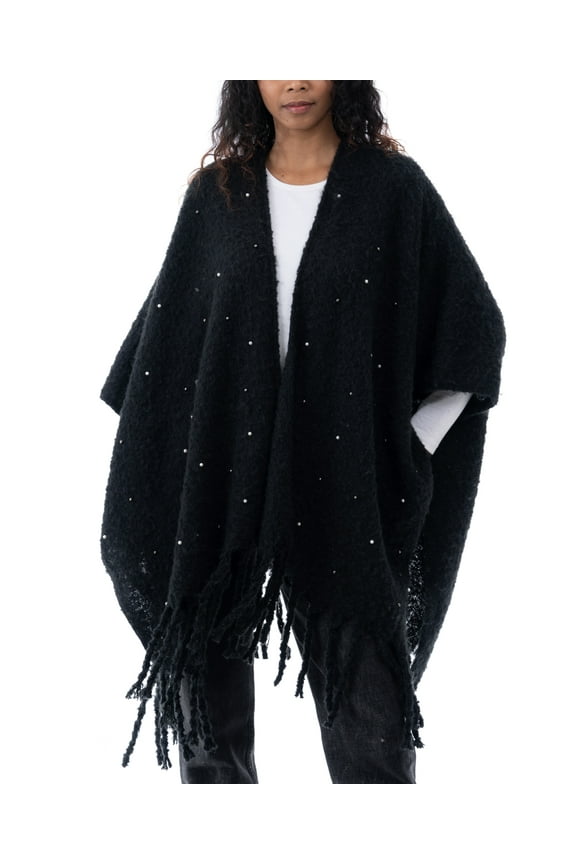 I.N.C. International Concepts Women's Embellished Topper Wrap, Black, O/S