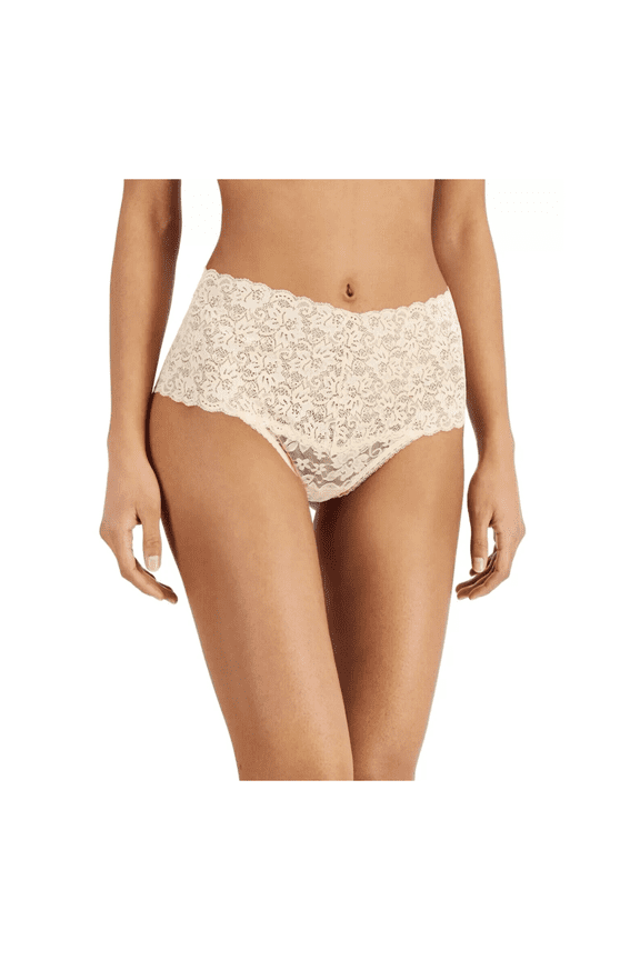 I.N.C International Concepts Womens High Waist Lace Thong, Almond Latte, Small