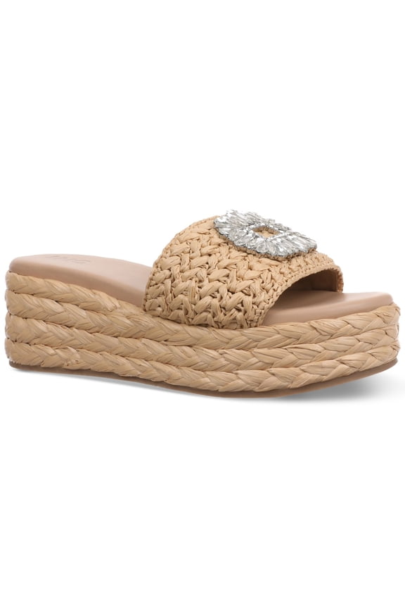 I.N.C. International Concepts Womens Blakee Wedge Sandals Natural Raffia 7M