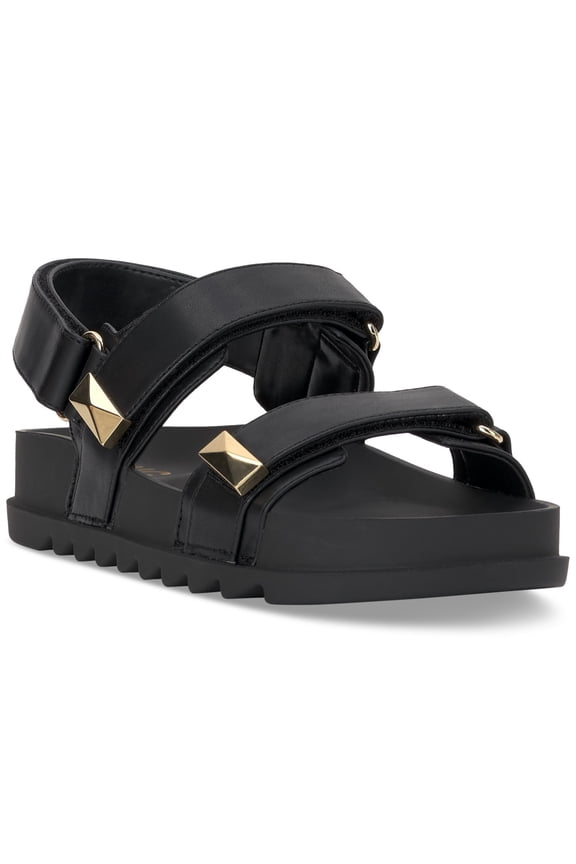 I.N.C. International Concepts Womens Caledon Footbed Sandals Black Smooth 12M