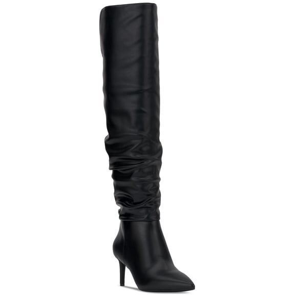 I.N.C. International Concepts Womens Damoni Mid-Heel Over-t Black Smooth Boot 5.5M