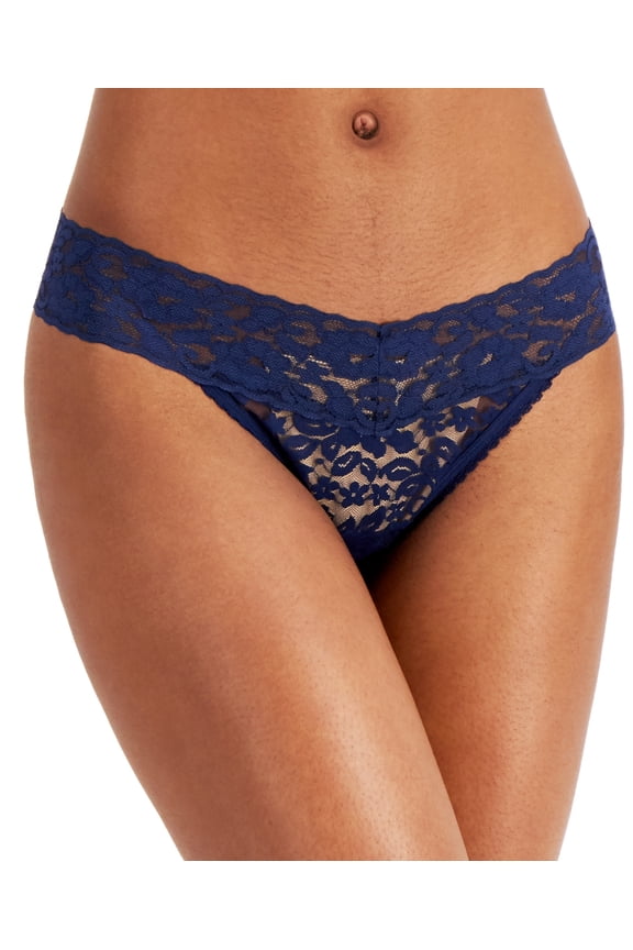 I.N.C. International Concepts Womens Lace Thong Underwear Navy Sea XXL