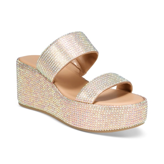 I.N.C. International Concepts Womens Laelyn Wedge Sandals Aurora Borealis Bling 6.5M