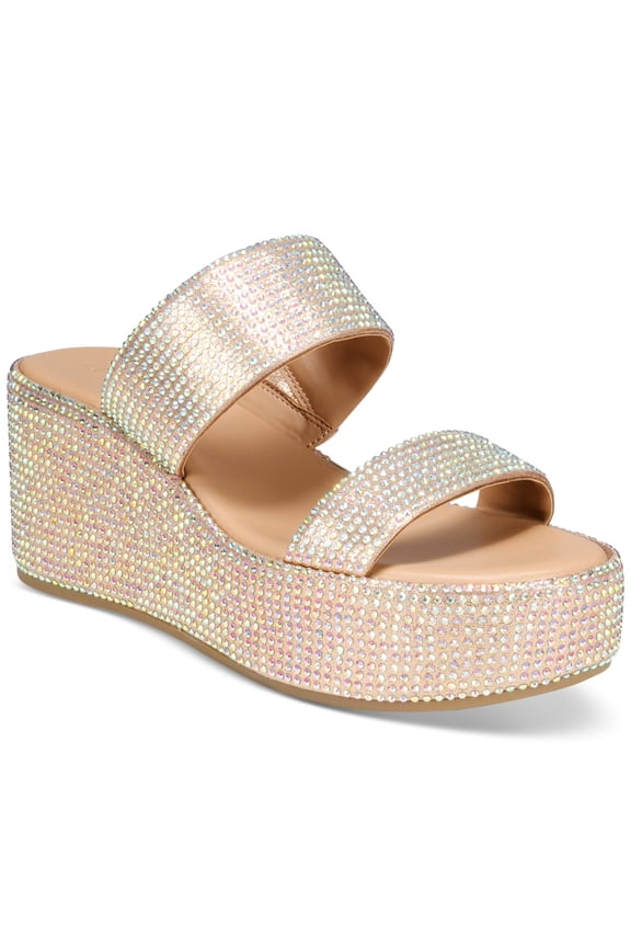 I.N.C. International Concepts Womens Laelyn Wedge Sandals Aurora Borealis Bling 6.5M