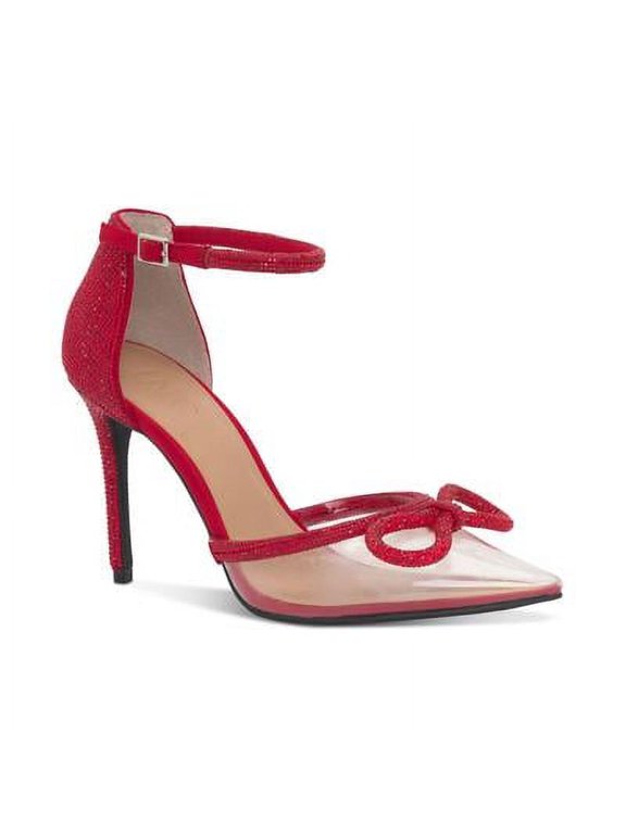 I.N.C. International Concepts Womens Lidani Pointed-Toe Pum Red Bling Clear Vinyl 5.5M
