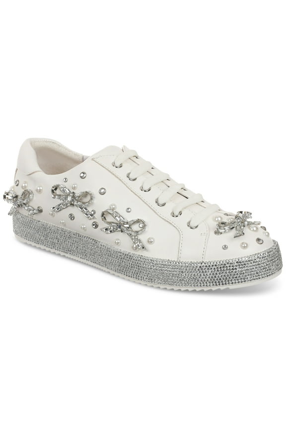 I.N.C. International Concepts Womens Luca Embellished Sneak Silver Bling 6.5M