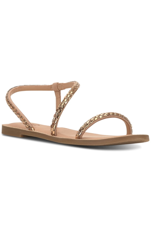 I.N.C. International Concepts Womens Mahlah Asymetrical Sandals Bronze Bling 7M