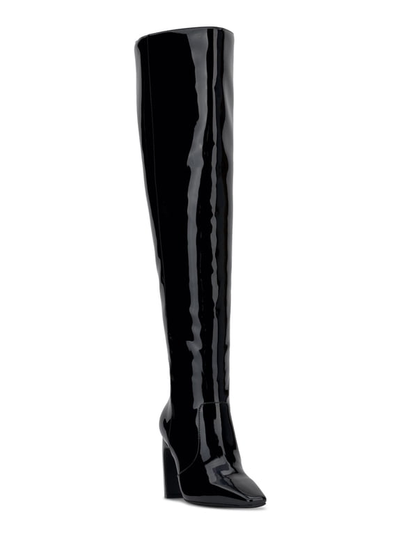 I.N.C. International Concepts Womens Orisa Over-The-Knee Bo Black Patent 6M