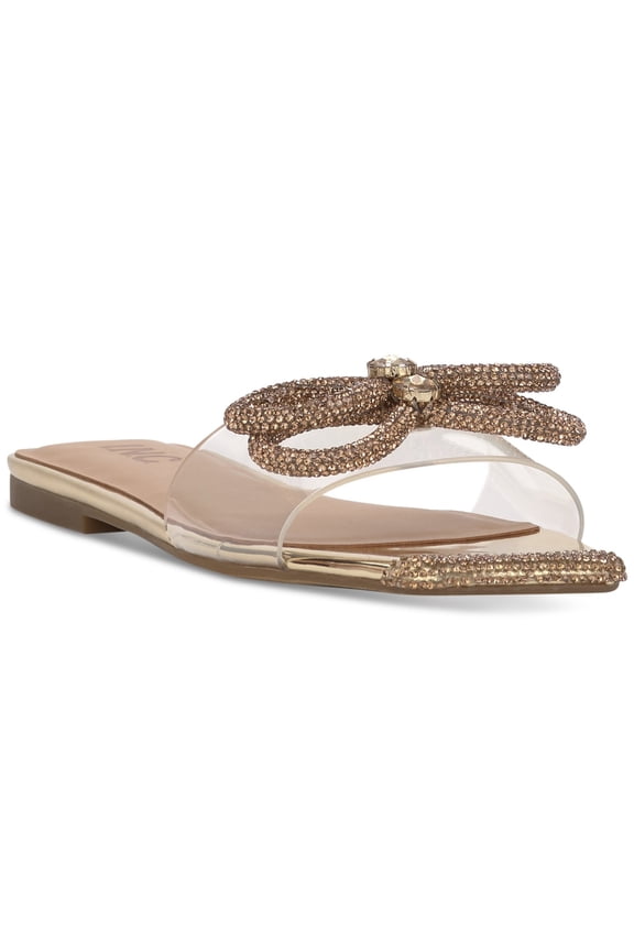 I.N.C. International Concepts Womens Plora Slide Sandals Gold Clear 7M