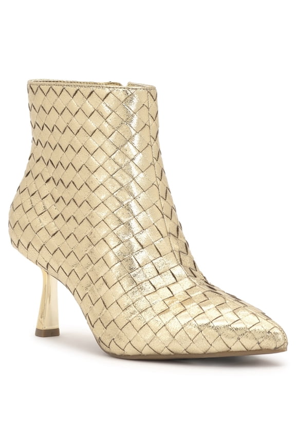 I.N.C. International Concepts Womens Raisie Dress Booties Gold Woven 9.5M