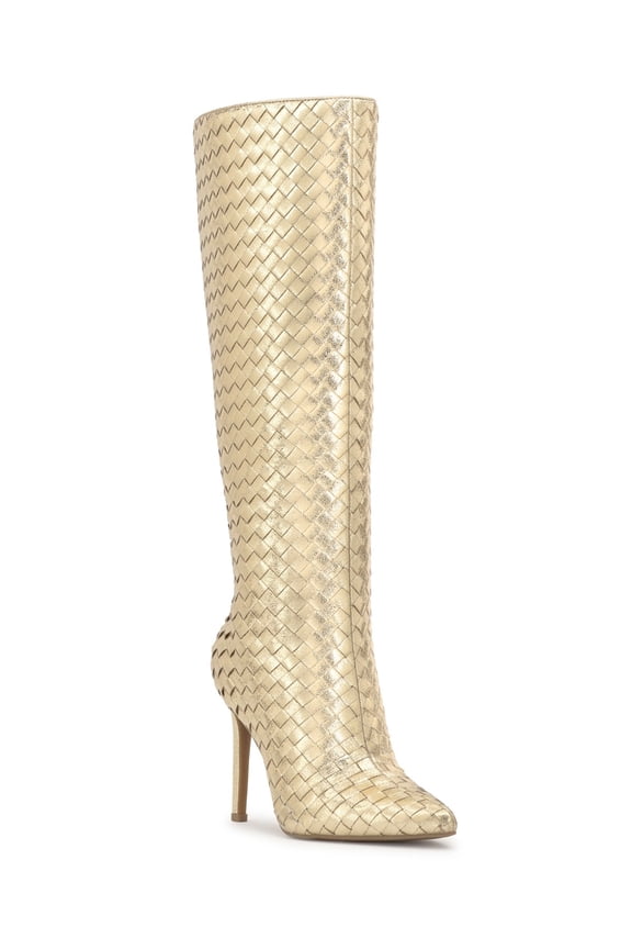I.n.c. International Concepts Women's Savonia Woven Knee High Boots,  Gold Woven