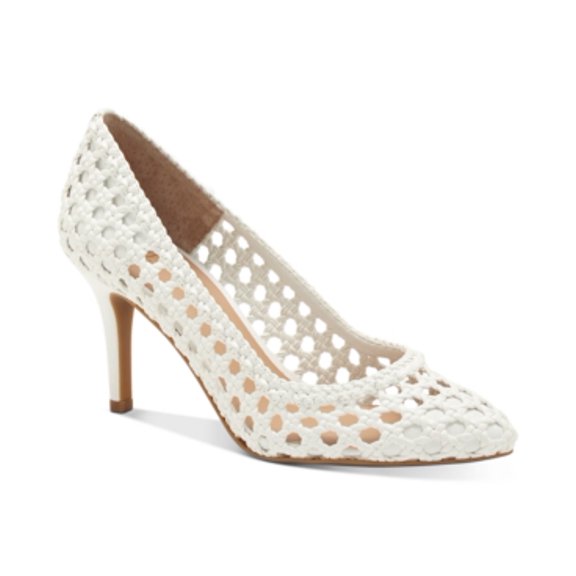 I.N.C. International Concepts Zitah Pumps White Woven 8M