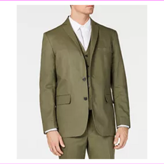 I.N.C. Men's Linen Blend Blazer, Olive Green, XXL