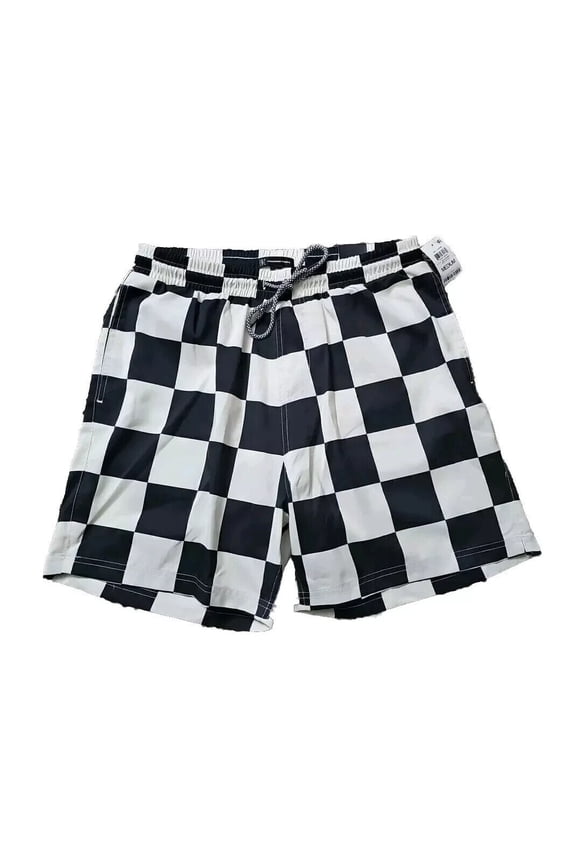 I.N.C. Men's NEW Checkered 5" Quick Dry Swim Shorts Trunks S Small
