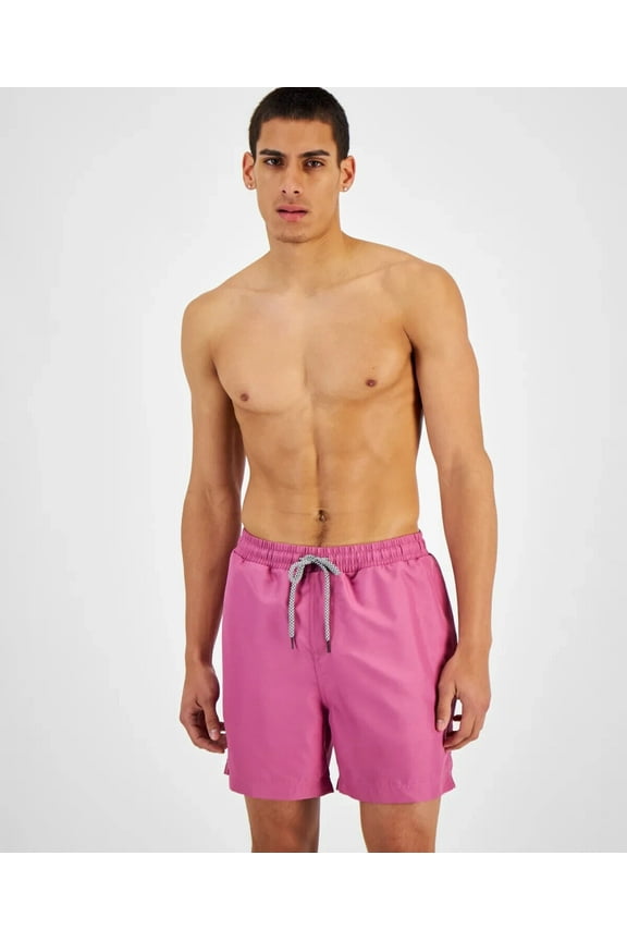 I.N.C. Men's NEW Solid Fiery Pink 5" Quick Dry Swim Shorts Trunks XXL