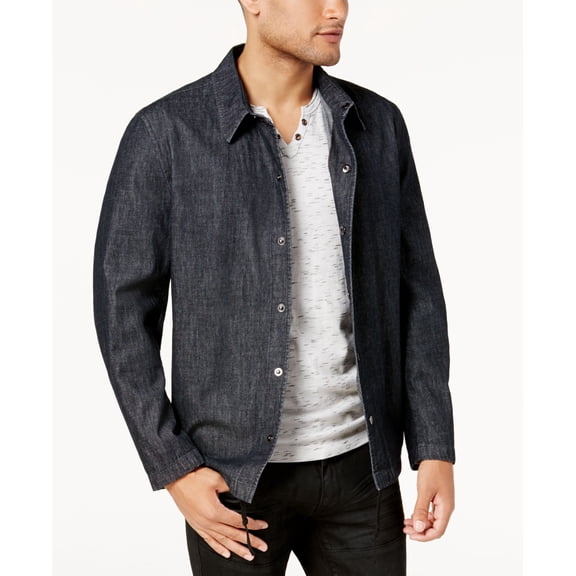 INC International Concepts Mens Studio Coach Jacket Dark Wash L