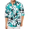 thumbnail image 1 of I-N-C Mens Abstract Floral Button Up Shirt, White, Medium, 1 of 2