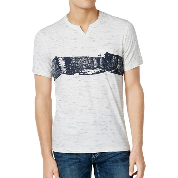 I.N.C Mens Brushstroke Basic T-Shirt, Grey, XX-Large