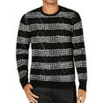 thumbnail image 1 of I-N-C Mens Chunky Striped Pullover Sweater, Black, XX-Large, 1 of 1