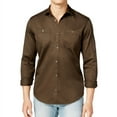 thumbnail image 1 of I.N.C Mens Claudius LS Button Up Shirt, Brown, Small, 1 of 2