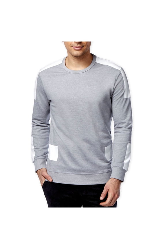 I.N.C Mens Deihl Colorblocked LS Graphic T-Shirt, Grey, Large