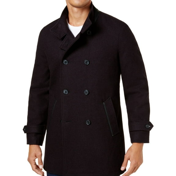 I.N.C Mens Double-Breasted Parka Coat, Purple, X-Large