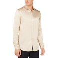 thumbnail image 1 of I-N-C Mens Eddie Button Up Shirt, Beige, Large, 1 of 1