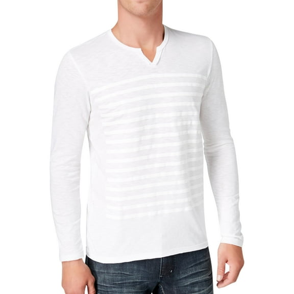 I.N.C Mens Embellished Basic T-Shirt, White, XX-Large