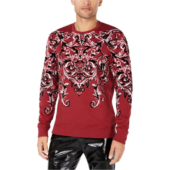 I.N.C Mens Filigree Sweatshirt, Red, Large