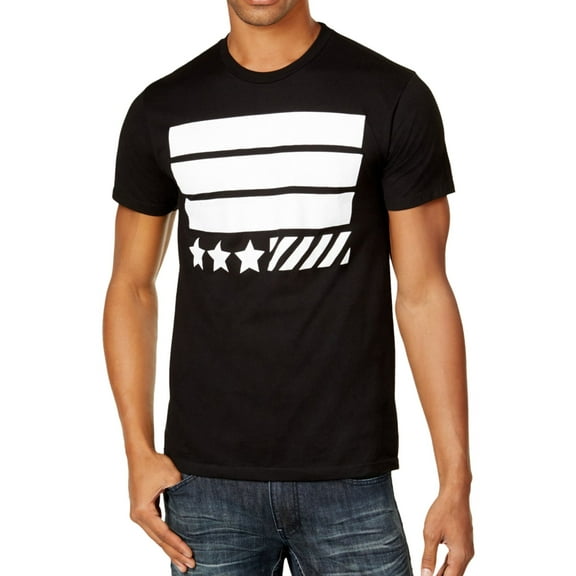 I.N.C Mens Flag Graphic T-Shirt, Black, Small
