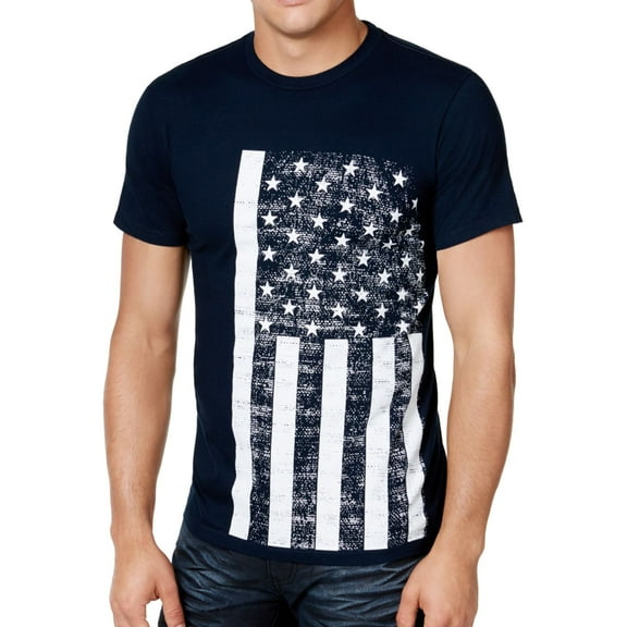 I.N.C Mens Flag Graphic T-Shirt, Blue, Small