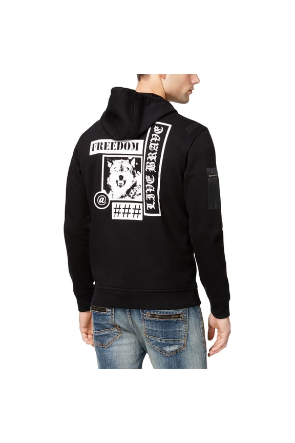 I.N.C Mens Freedom Hoodie Sweatshirt, Black, XX-Large