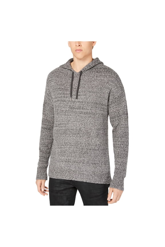 I-N-C Mens Hooded Pullover Sweater, Grey, Small