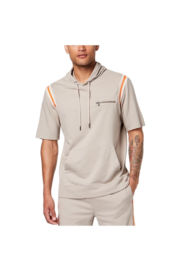 I.N.C Mens Hooded Sweatshirt, Beige, XX-Large